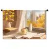 Thee - Boek - Thee - Herfst Wandkleed katoen middel -zz3d