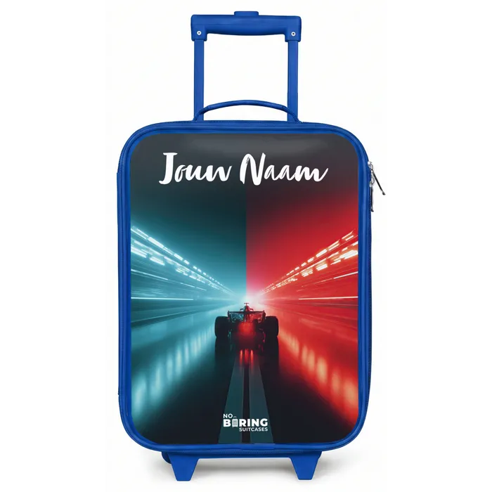 Raceauto - Verlichting - Neon - Rood Kinderkoffer - Blauw klein -zz3dotto