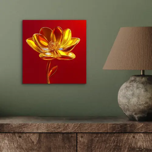 Bloem - Goud - Glazen aluminium wit klein -sfeer2
