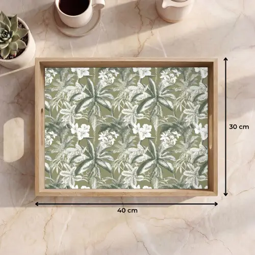 Botanisch - Bloemen - Groen Dienblad Rechthoek middel 911 -USP_Formaat
