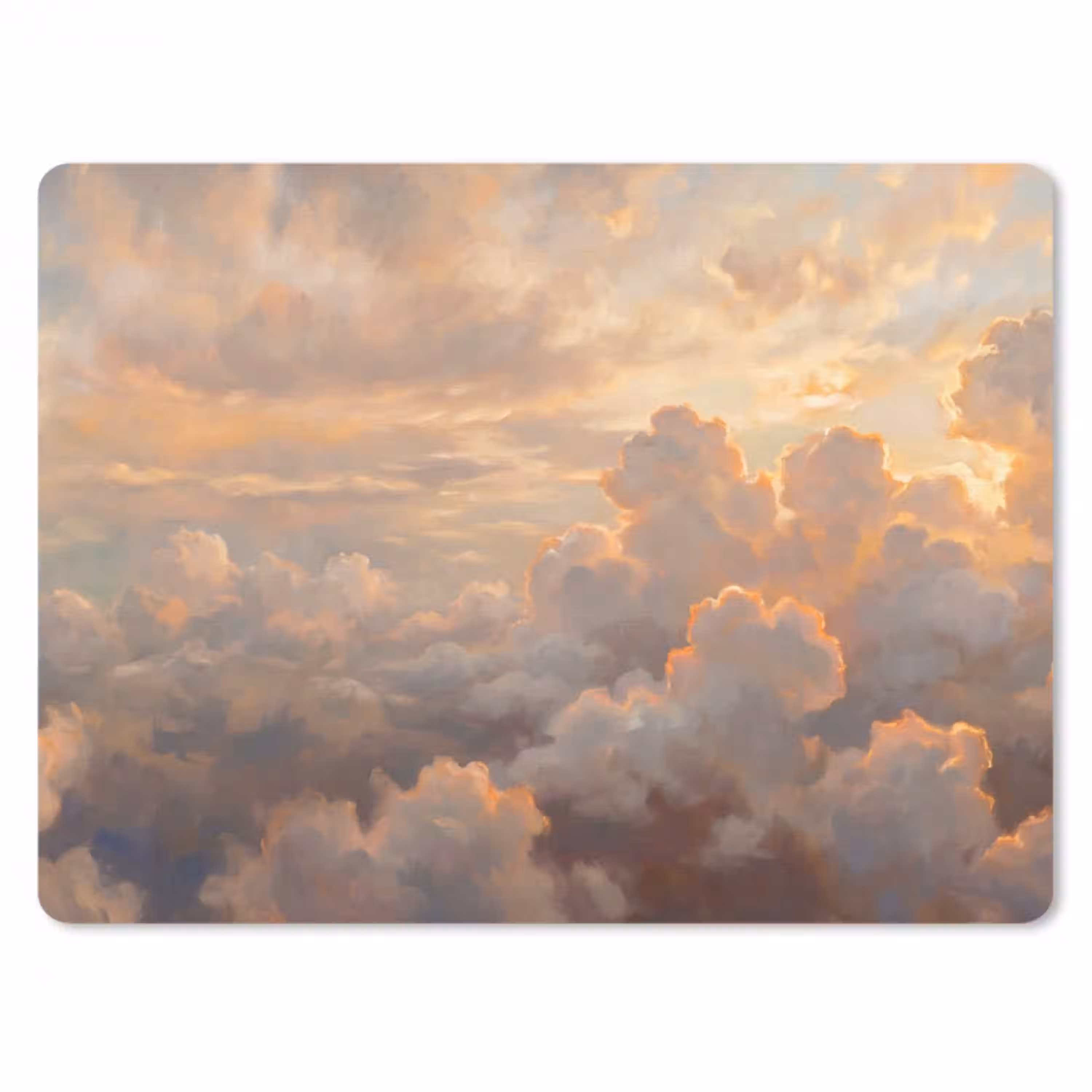 Wolken - Zonsondergang - Natuur - Abstract - Goud muismat rubber klein -3d
