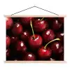 Rood - Fruit - Kersen textielposter latten blank klein -3d