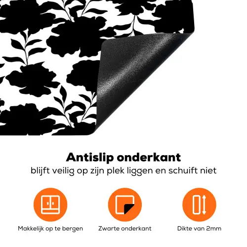 Bloemen -  Patroon - Decoratief Inductie beschermer vinyl 3mm klein 276 -zzzzzzz-td-onderkant