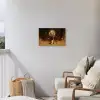 Leeuw - Geschilderd - Abstract - Goud Tuinposter op houten frame 2 cm dik klein -sfeer1