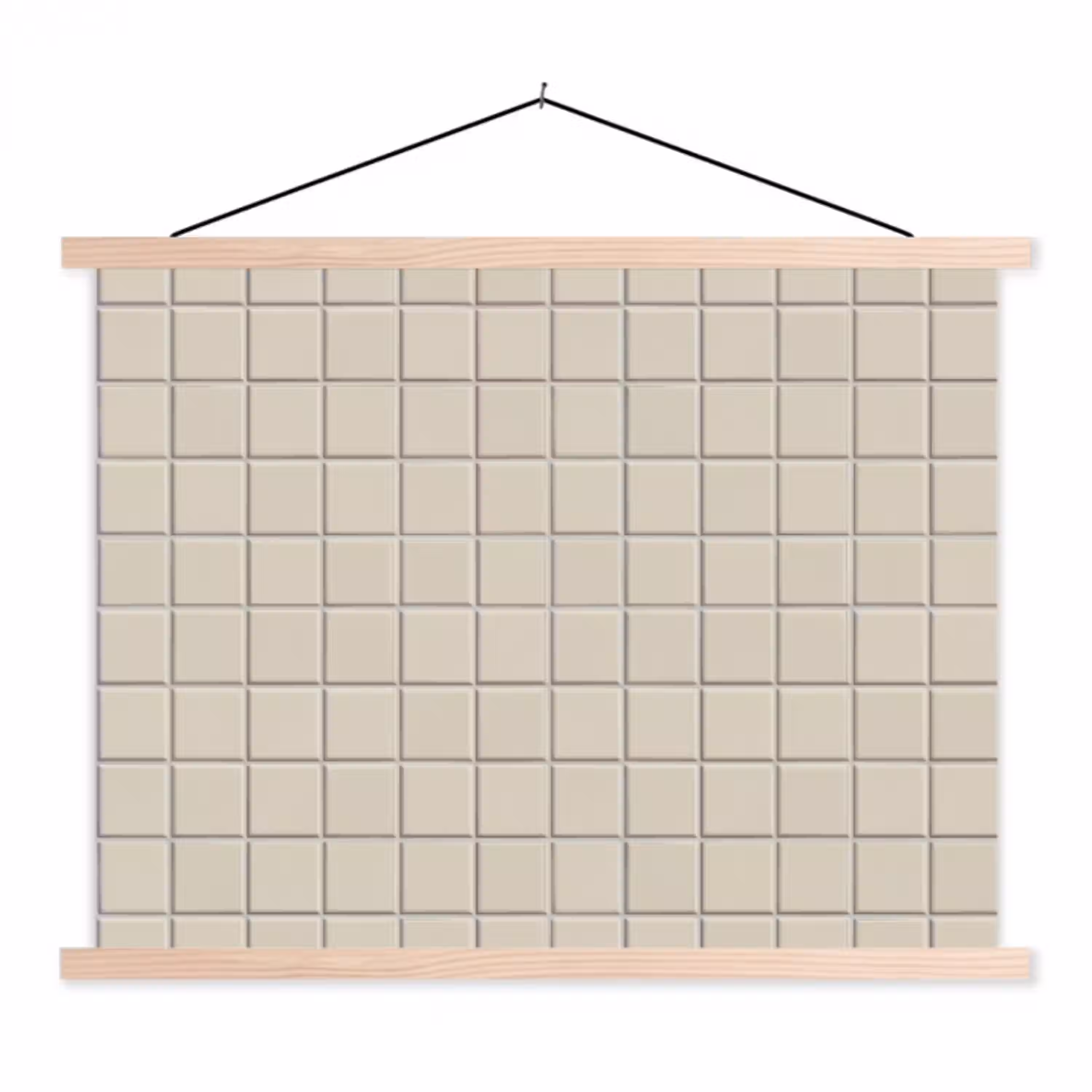 Patroon - Tegels - Taupe textielposter latten blank klein 122 -3d