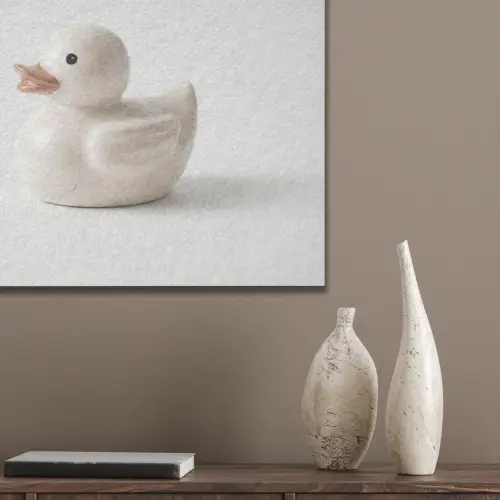 Badeend - Minimalistisch - Wit PET vilt klein -sfeer6_closeup