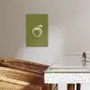 Lijntekening - Appel - Olijfgroen - Blaadje KitchenYeah - Keuken - Canvas klein -sfeer3