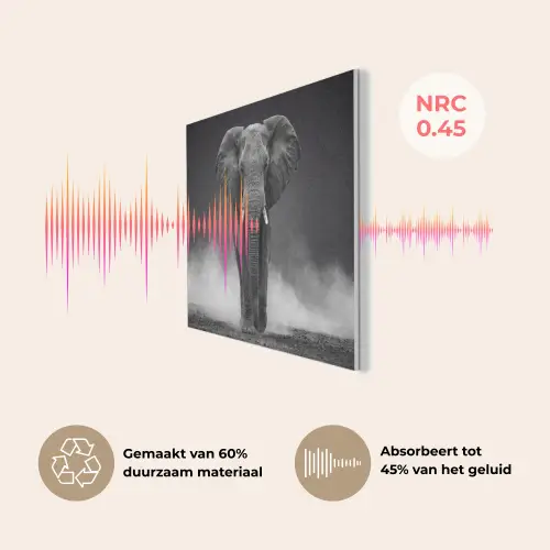 Olifant - Zwart - Wit - Rook PET vilt klein -USP_NL