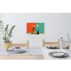 Retro - Jongen - Hond - Rood - Groen Muursticker klein -eettafel