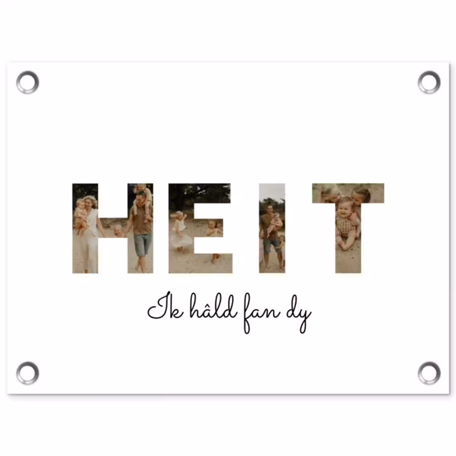 Gepersonaliseerde tuinposter - Heit - Lettercollage
