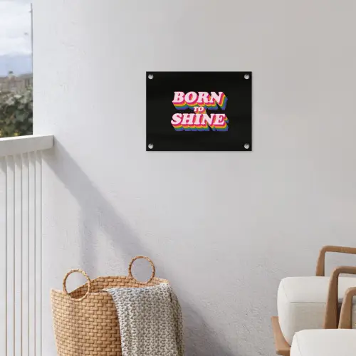 Quote - Regenboog - Roze - Zwart tuinposter los doek klein -sfeer8