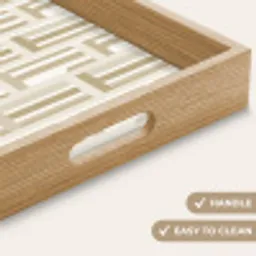Modern - Geometrisch - Beige Dienblad Rechthoek middel 911 -USP_HandgreepEN