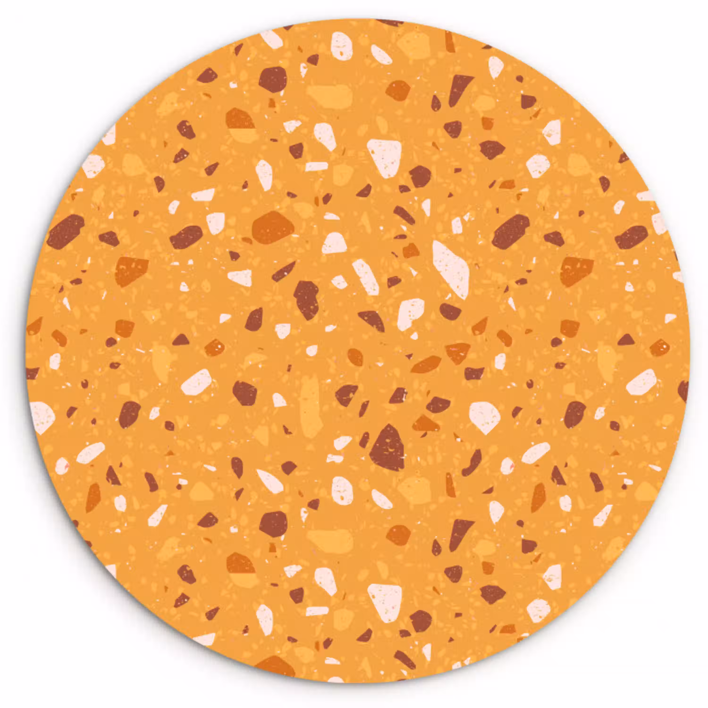 Terrazzo -  Patroon - Okergeel Wandcirkel kunststof plaat 5mm dik klein 188 -3d