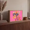 Giraf - Roze - Bril - Sjaal Light Box met batterij (Wandlamp) middel -sfeer2