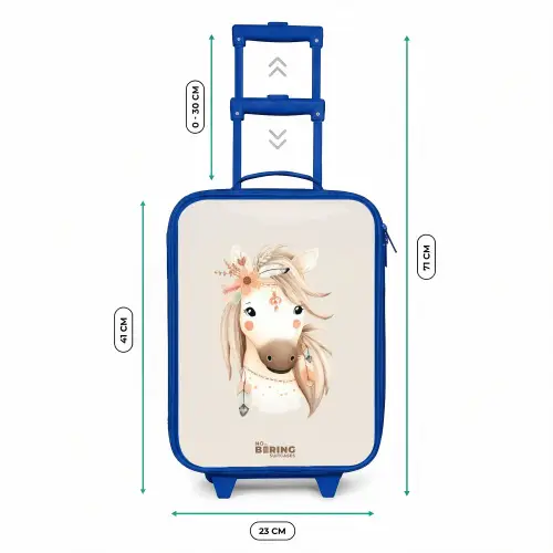 Bohemian paard in pastel kleuren Kinderkoffer - Blauw klein -productfoto_formaten