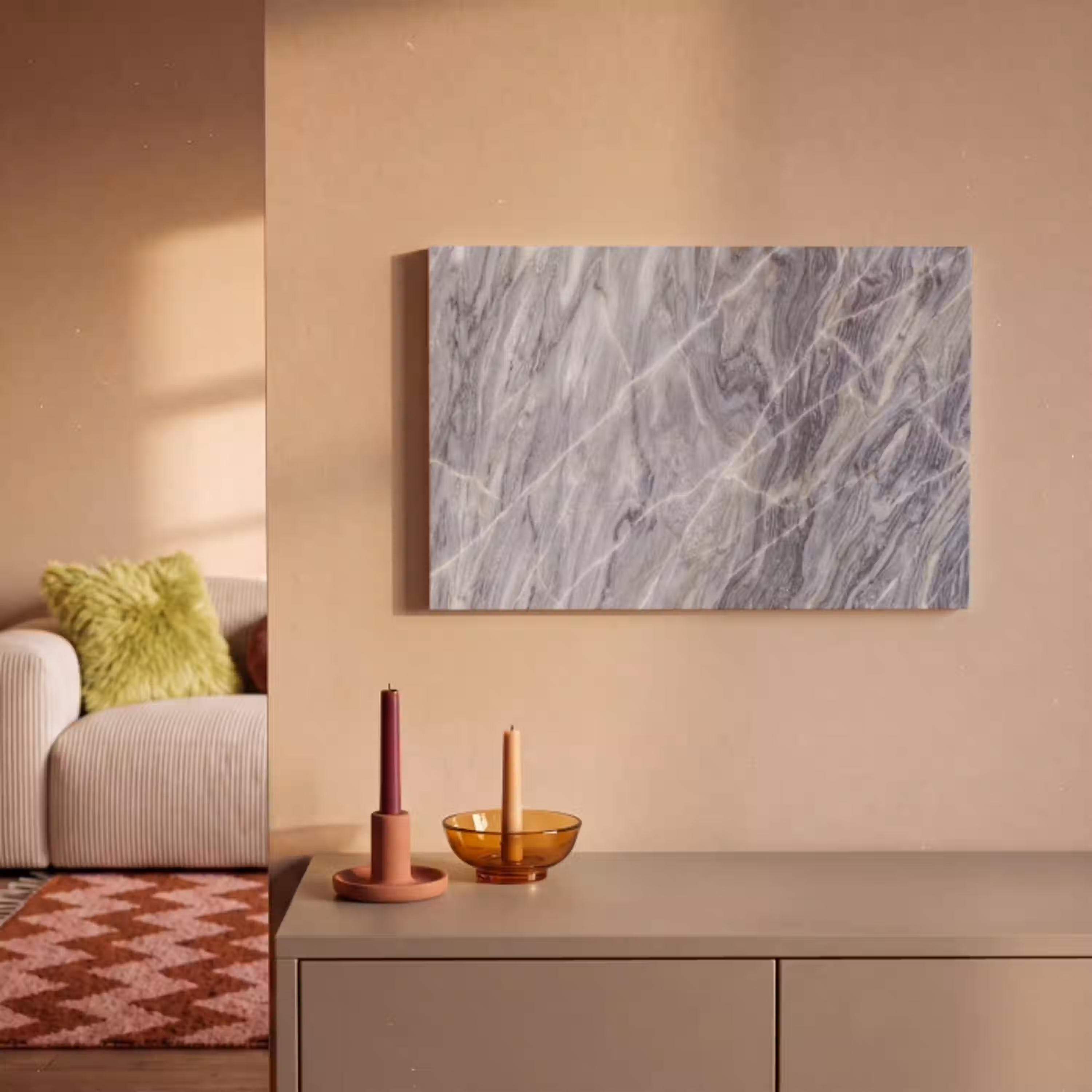 Marmer - Ader - Patroon - Abstract - Grijs canvas 2cm klein -sfeer1