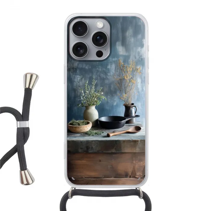 Pan - Kruiden - Schilderachtig Hoesje iPhone 16 Pro Max met koord klein -3d