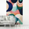 Abstract - Blauw - Roze fotobehang vinyl groot -woonkamer