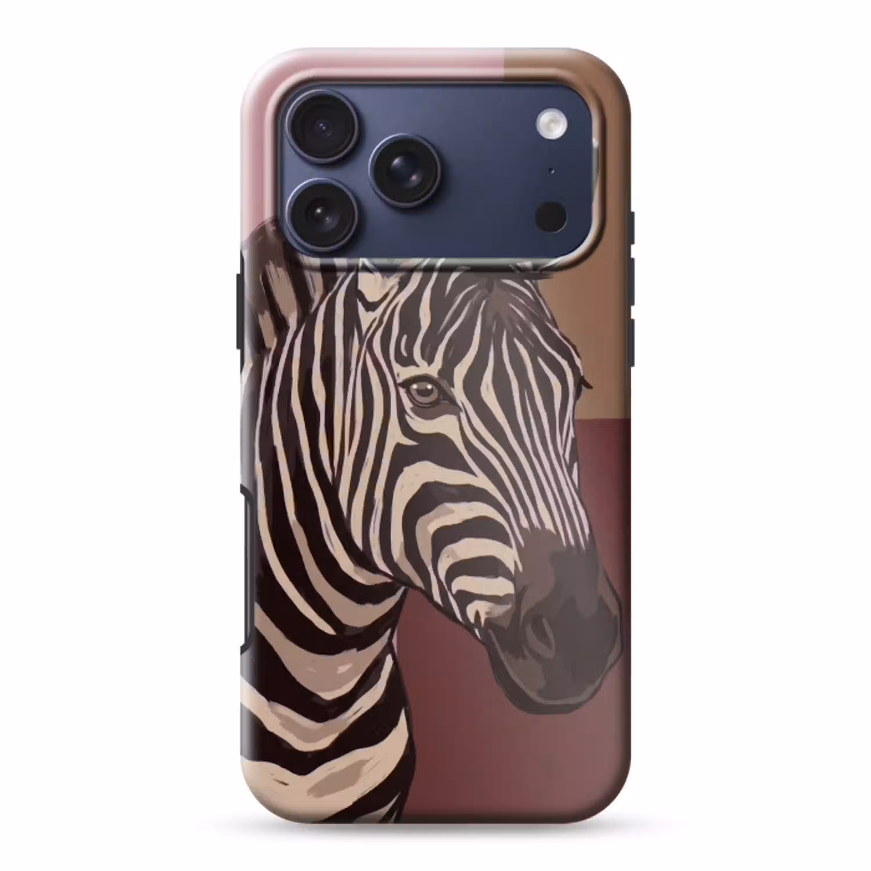 Dieren - Zebrahoofd - Wildlife - Modern - Bruin Toughcase MagSafe Apple iPhone 17 Pro Max klein -3d