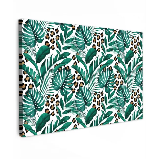 Dierenprint - Panter - Bladeren - Tropisch - Jungle canvas 2cm klein -z3d