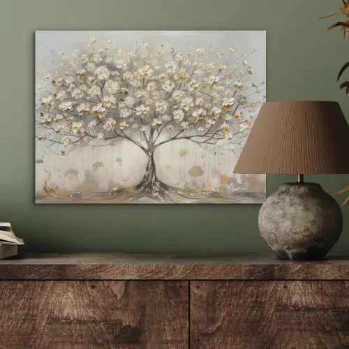 Boom - Beige - Goud - Verflook - Grijs PET vilt klein -sfeer2