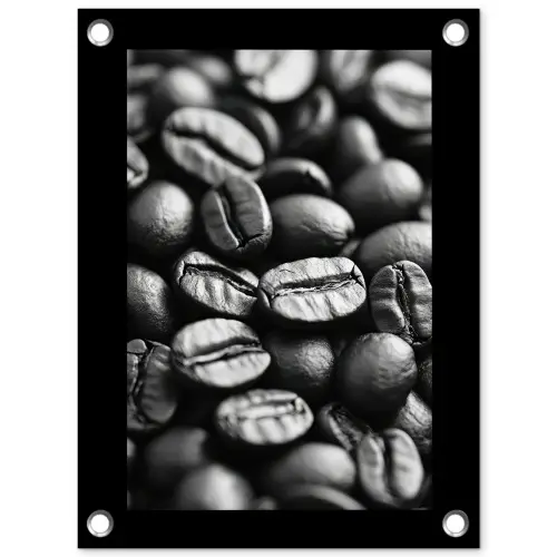 Koffiebonen - Zwart - Vintage tuinposter los doek klein -3d
