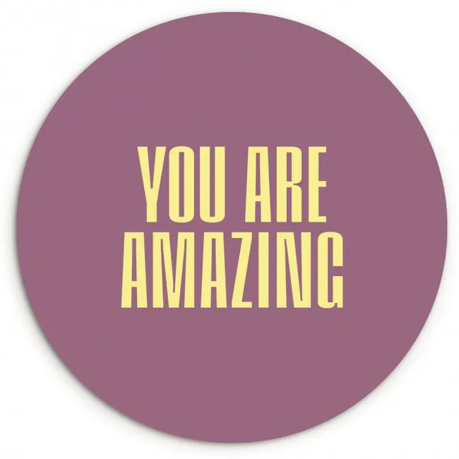 Tekst - Paars - Amazing KitchenYeah - Keuken - Wandcirkel Forex klein -3d