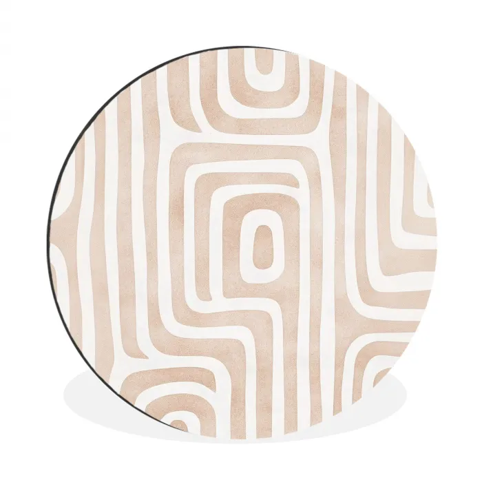 Decoratief - Labyrint - Beige Wandcirkel aluminium klein -3d