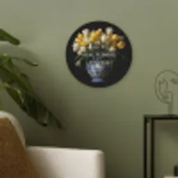 Quotes - Bloem - Tulp - Geel Akoestische PET Vilt - Rond klein -sfeer2
