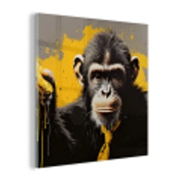 Aap - Chimpansee - Banaan - Geel - Dieren - Stropdas plexiglas 5mm klein -z3d