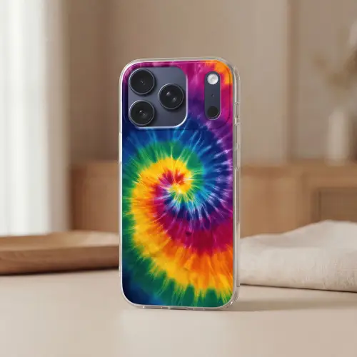 Regenboogkleuren - Spiraal - Kleurrijk Telefoonhoesje iPhone 17 Pro klein -sfeer2