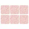 Doolhofpatroon - Roze - Wit - Abstract onderzetter kurk middel 366 -3d