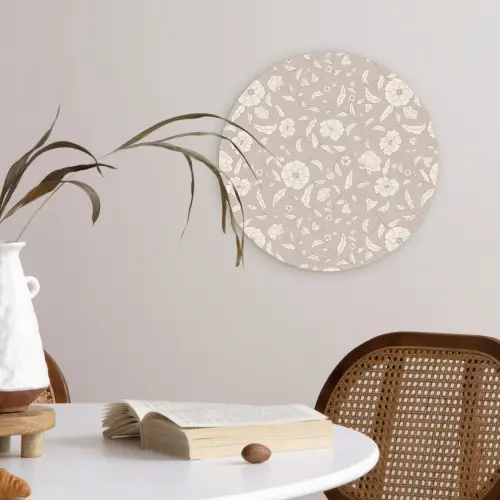 Bloemen - Blaadjes - Patroon Wandcirkel plexiglas klein 852 -sfeer4