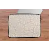 Bloemen - Print - Beige - Bruin - Minimalistisch laptophoes neopreen klein -tafel