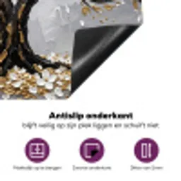 Boom - Bloemen - Natuur - Abstract - Wit Inductie beschermer vinyl 3mm middel -zzzzzzz-cc-onderkant