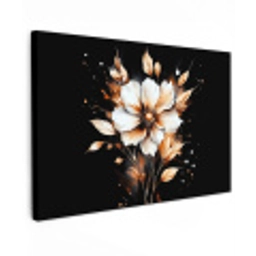 Bloem - Verf - Goud - Graffiti - Modern Tuinposter op houten frame 2 cm dik klein -3d