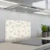 Bloemenpatroon - Silhouet - Wit keuken achterwand spatscherm klein 900 -3d_schuin