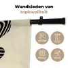 Beige - Lijnen - Golvend -  Abstract Wandkleed katoen klein -sfeer2
