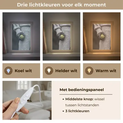 Tennisbal - Zwart - Wit Light Box met kabel (Tafellamp) klein -USP_lichtkleurNL