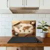 Hout - Wereldkaart - Bakken - Keuken keuken achterwand spatscherm klein -sfeer2
