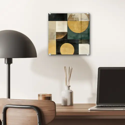 Abstract - Goud - Brons - Vormen - Geometrisch plexiglas 5mm klein -sfeer6