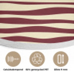Golven - Rood - Patroon - Crème Akoestische PET Vilt - Rond klein 838 -closeup_NL