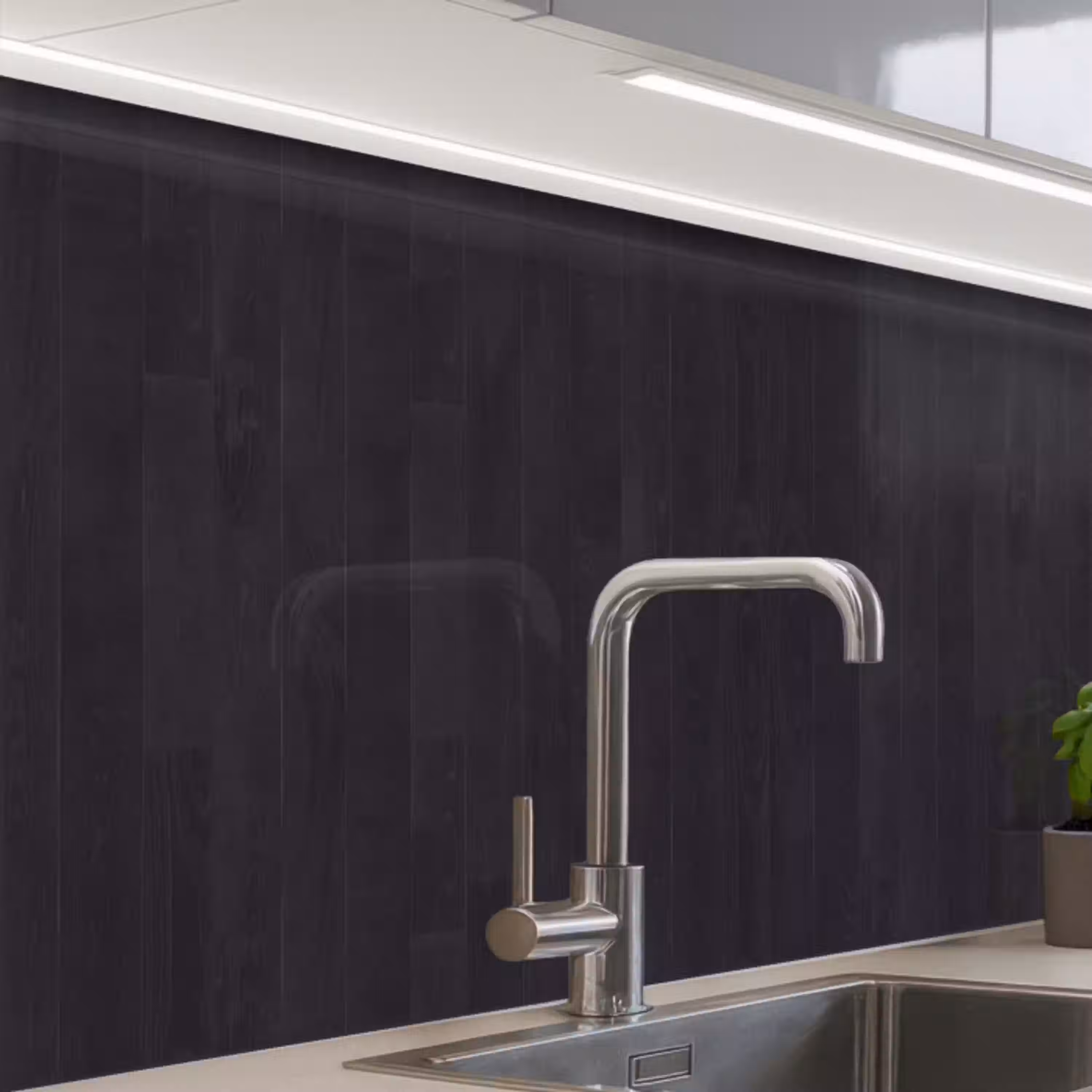 Plank - Zwart - Patronen keuken achterwand 2 middel 865 -zzzz3d_schuin