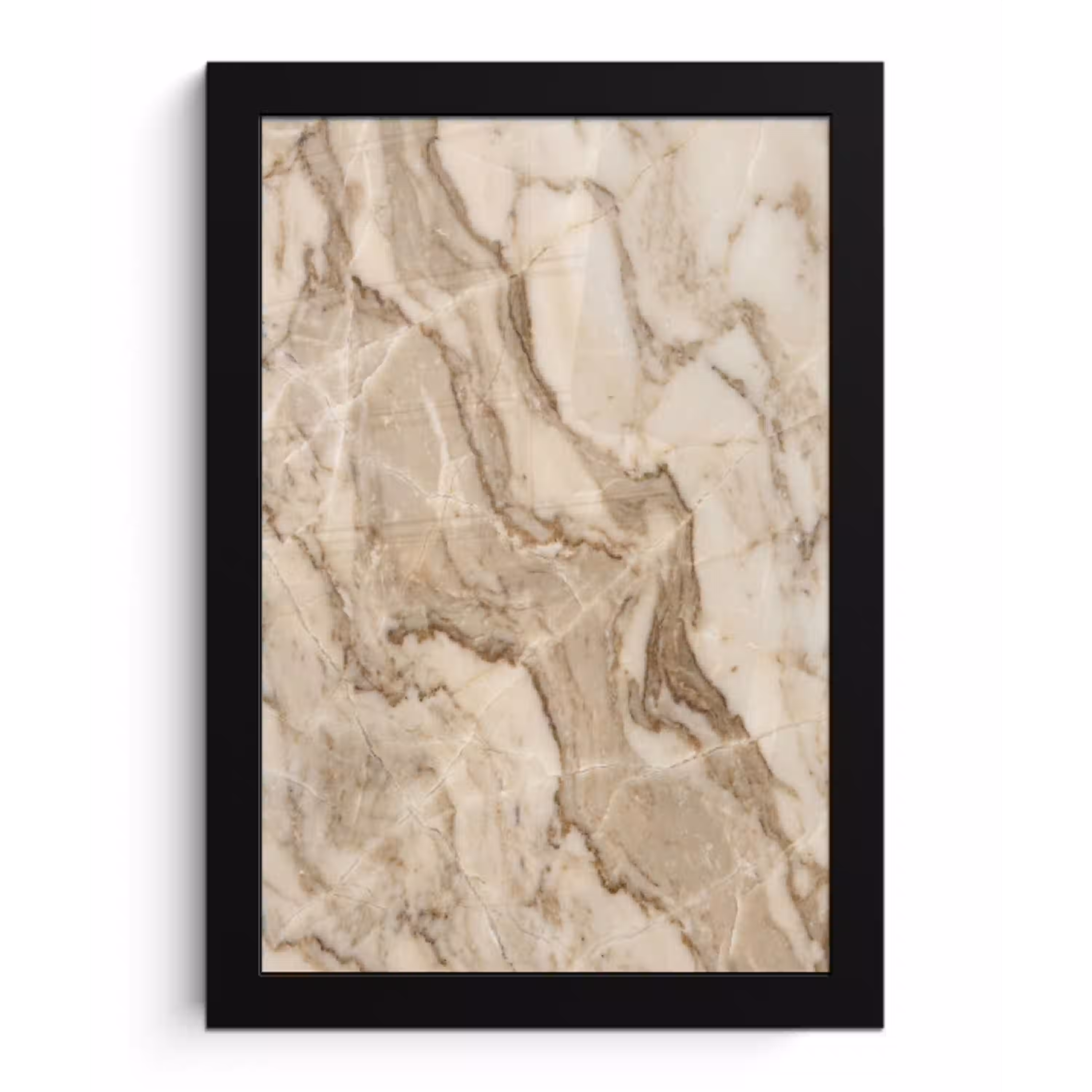 Marmer - Aderen - Textuur - Beige - Modern fotolijst zwart zonder passe partout klein -3d