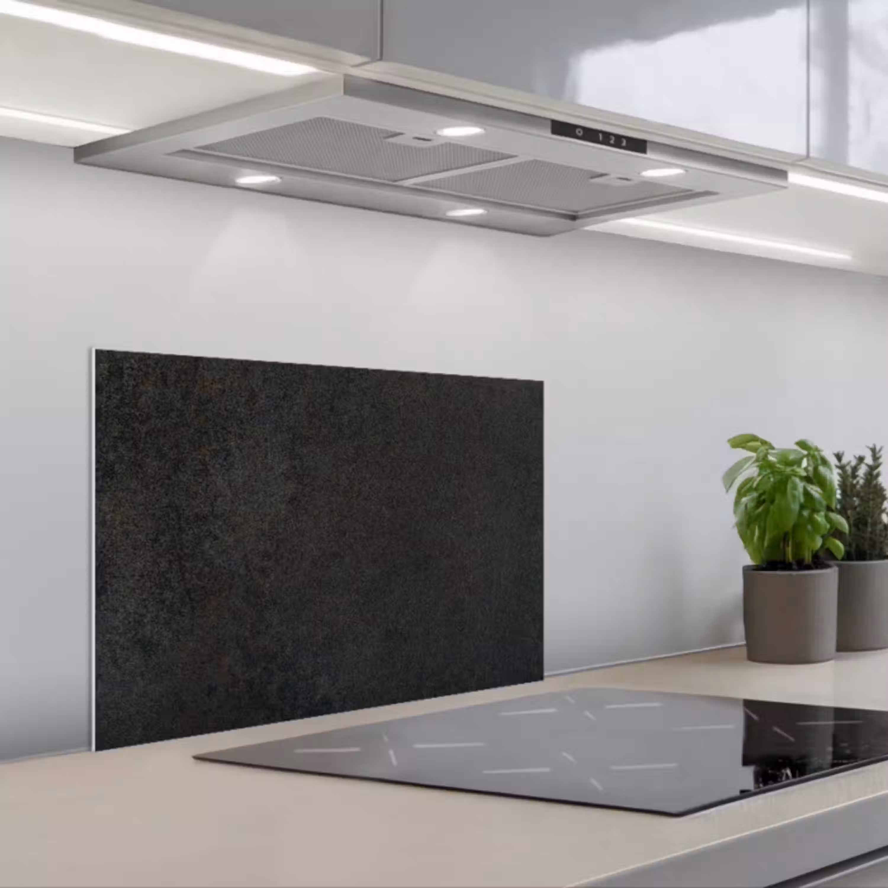 Industrieel - Beton - Grijs - Structuren - Retro keuken achterwand spatscherm klein -3d_schuin