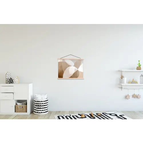 Ovale vormen - Transparant - Zachte overgang textielposter latten blank klein -kinderkamer