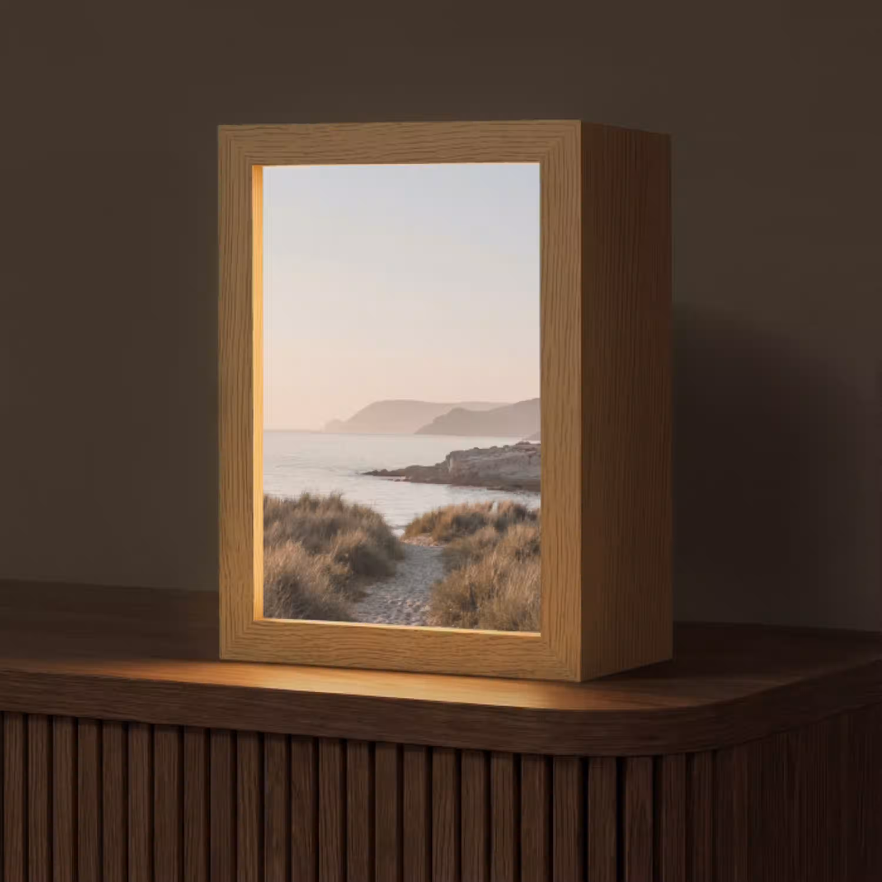 Landschap - Kust - Duinen Light Box met kabel (Tafellamp) klein -z3d_website