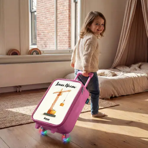 Torenkraan - Getekend - Oranje Kinderkoffer - Roze klein -sfeer1