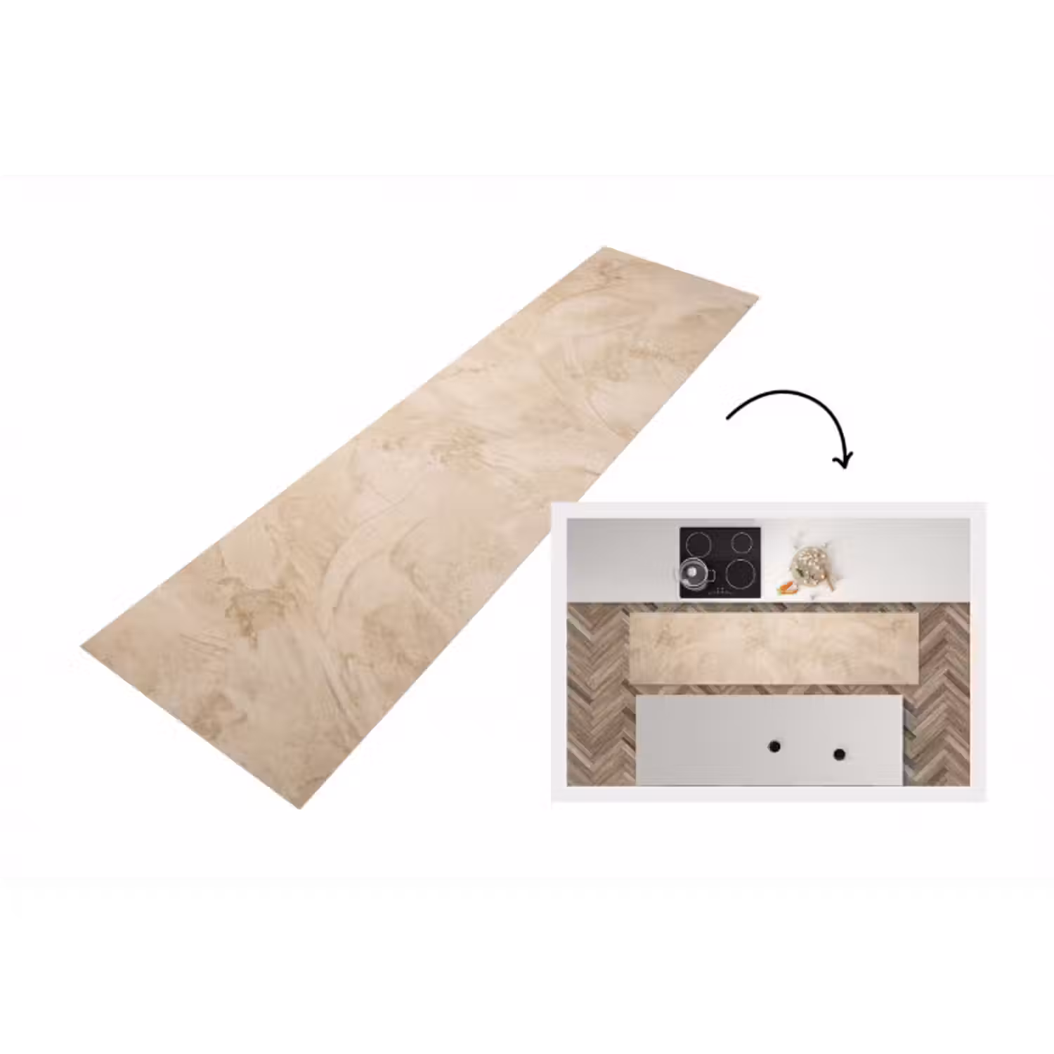 Küchenläufer - Textur – Muster – Abstrakt – Modern – Beige