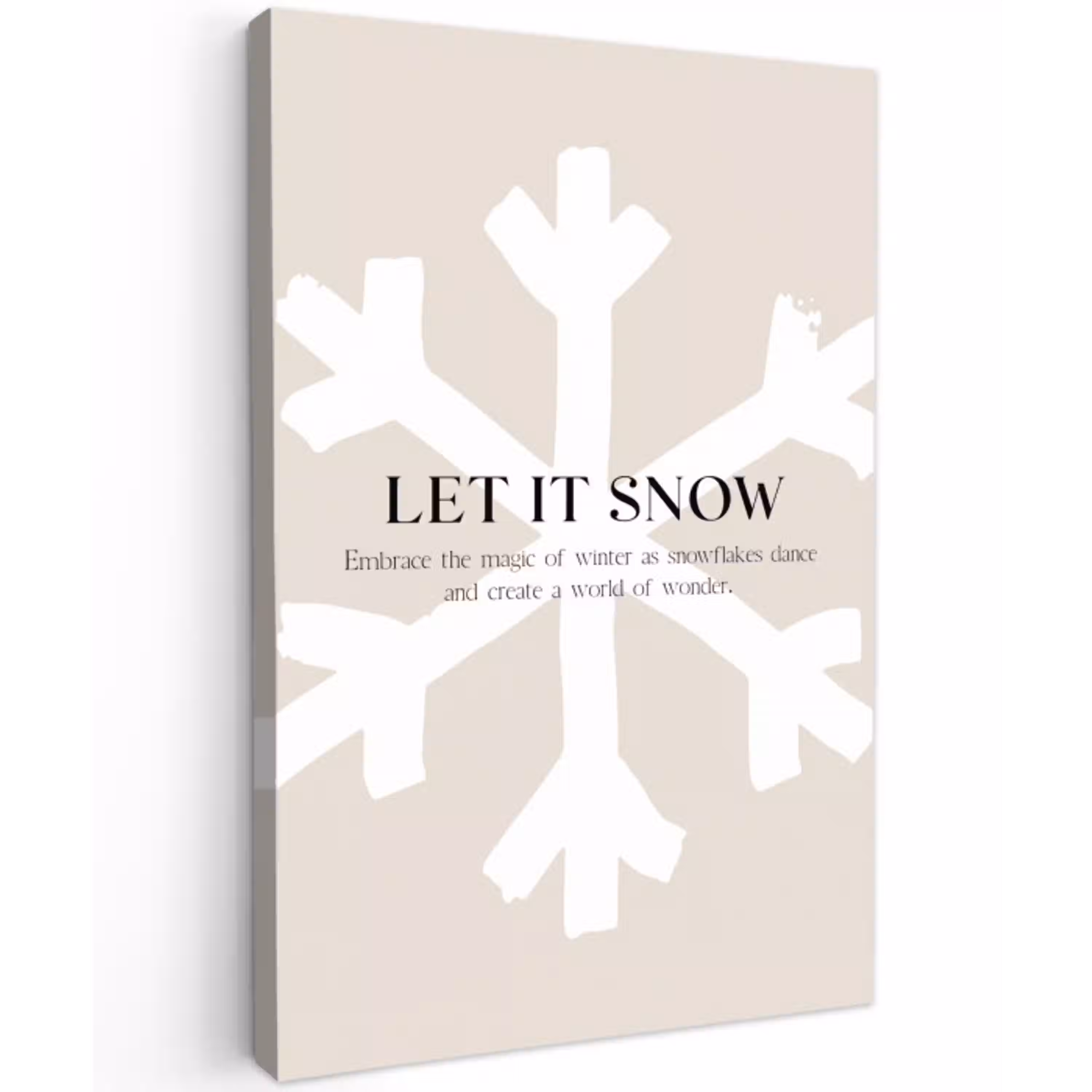 Kerst - Let it snow - Sneeuwvlok - Winter - Quotes Tuinposter op houten frame 2 cm dik klein -3d